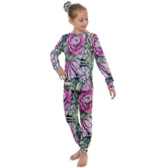 Summer Floral Kids  Long Sleeve Set  by GardenOfOphir