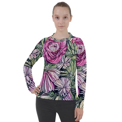 Summer Floral Women s Pique Long Sleeve Tee by GardenOfOphir