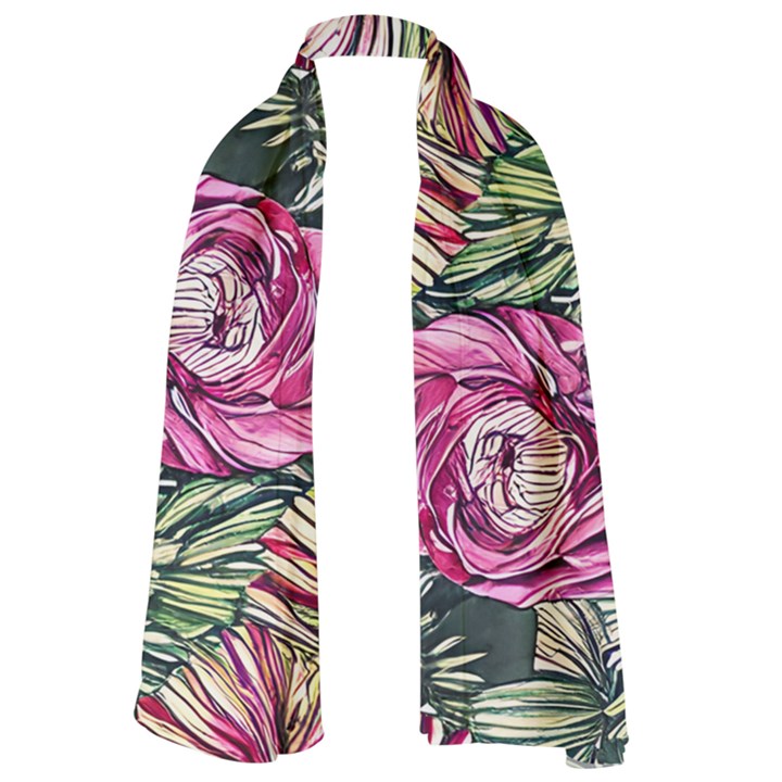 Summer Floral Lightweight Scarf 