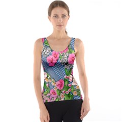 Vintage Botanical Flowers Tank Top