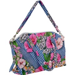 Vintage Botanical Flowers Canvas Crossbody Bag