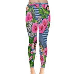 Vintage Botanical Flowers Inside Out Leggings