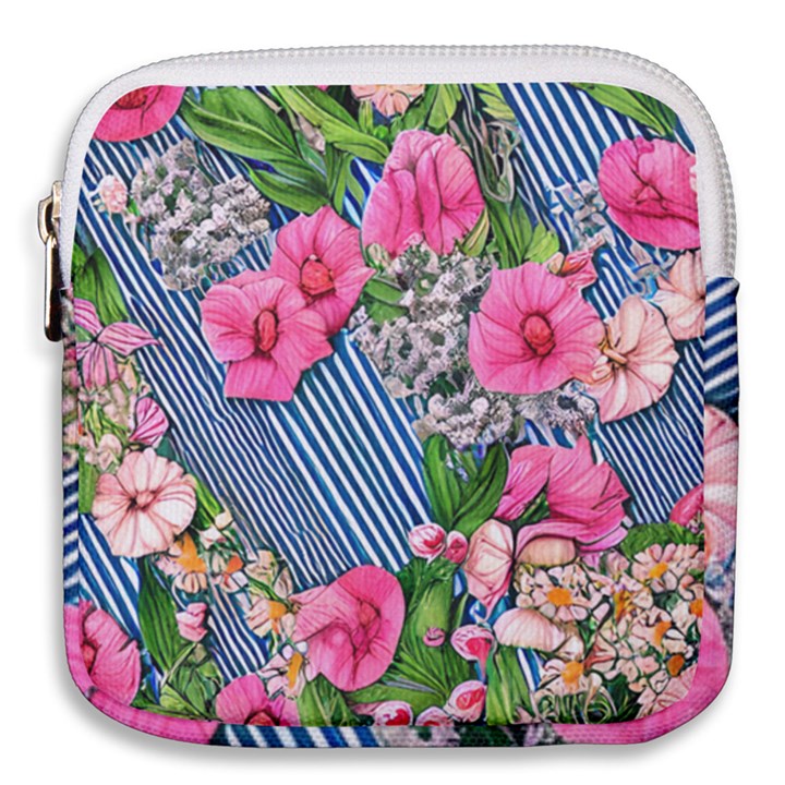 Vintage Botanical Flowers Mini Square Pouch