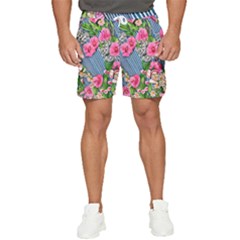 Vintage Botanical Flowers Men s Runner Shorts