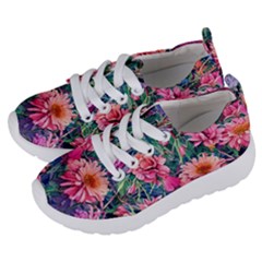 Retro Floral Kids  Lightweight Sports Shoes by GardenOfOphir