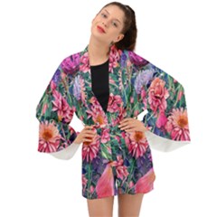 Retro Floral Long Sleeve Kimono by GardenOfOphir