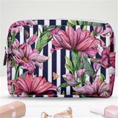 Tropical Botanical Flowers In Watercolor Make Up Pouch (medium) by GardenOfOphir