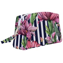 Tropical Botanical Flowers In Watercolor Wristlet Pouch Bag (large) by GardenOfOphir