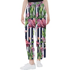 Tropical Botanical Flowers In Watercolor Women s Pants  by GardenOfOphir