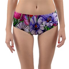 The Perfect Pattern For Your Cottagecore Aesthetics Reversible Mid-waist Bikini Bottoms by GardenOfOphir