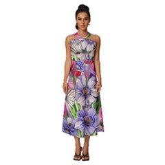 The Perfect Pattern For Your Cottagecore Aesthetics Sleeveless Cross Front Cocktail Midi Chiffon Dress