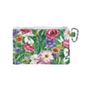 Vintage Tropical Flowers Canvas Cosmetic Bag (Small) View2