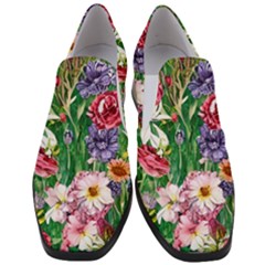 Vintage Tropical Flowers Women Slip On Heel Loafers by GardenOfOphir