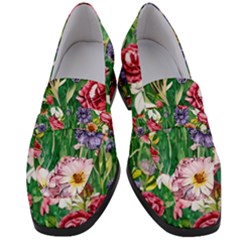 Vintage Tropical Flowers Women s Chunky Heel Loafers by GardenOfOphir