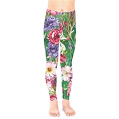 Vintage Tropical Flowers Kids  Classic Winter Leggings