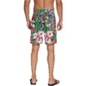 Vintage Tropical Flowers Men s Beach Shorts View4