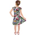 Watercolor Tropical Flowers Kids  Short Sleeve Dress View2