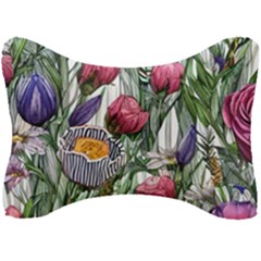 Watercolor Tropical Flowers Seat Head Rest Cushion