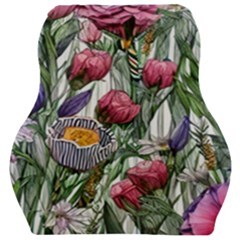 Watercolor Tropical Flowers Car Seat Velour Cushion 