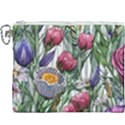 Watercolor Tropical Flowers Canvas Cosmetic Bag (XXXL) View1