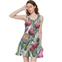 Watercolor Tropical Flowers Inside Out Racerback Dress View1