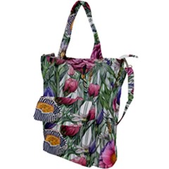 Watercolor Tropical Flowers Shoulder Tote Bag