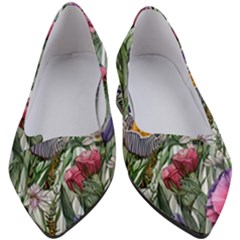 Watercolor Tropical Flowers Women s Block Heels 