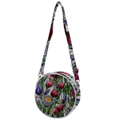 Watercolor Tropical Flowers Crossbody Circle Bag by GardenOfOphir