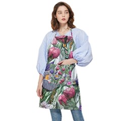 Watercolor Tropical Flowers Pocket Apron