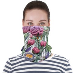 Watercolor Tropical Flowers Face Seamless Bandana (Adult)