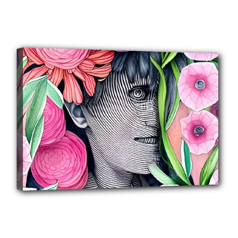 Aesthetics Tropical Flowers Canvas 18  X 12  (stretched) by GardenOfOphir