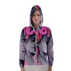 Aesthetics Tropical Flowers Women s Hooded Windbreaker by GardenOfOphir