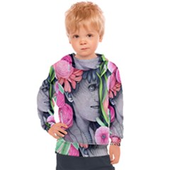 Aesthetics Tropical Flowers Kids  Hooded Pullover by GardenOfOphir