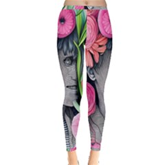 Aesthetics Tropical Flowers Inside Out Leggings by GardenOfOphir