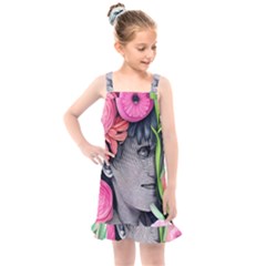 Aesthetics Tropical Flowers Kids  Overall Dress by GardenOfOphir