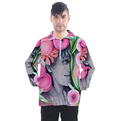 Aesthetics Tropical Flowers Men s Half Zip Pullover