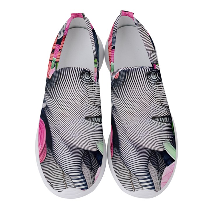 Aesthetics Tropical Flowers Women s Slip On Sneakers