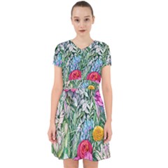 Cottagecore Tropical Flowers Adorable In Chiffon Dress by GardenOfOphir