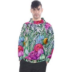 Cottagecore Tropical Flowers Men s Pullover Hoodie by GardenOfOphir