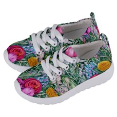 Cottagecore Tropical Flowers Kids  Lightweight Sports Shoes by GardenOfOphir