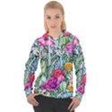 Cottagecore Tropical Flowers Women s Overhead Hoodie View1