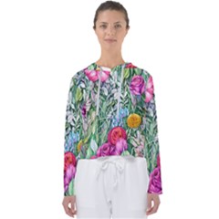 Cottagecore Tropical Flowers Women s Slouchy Sweat by GardenOfOphir