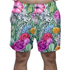 Cottagecore Tropical Flowers Men s Shorts