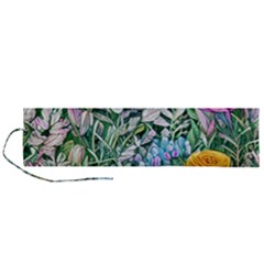 Cottagecore Tropical Flowers Roll Up Canvas Pencil Holder (l) by GardenOfOphir