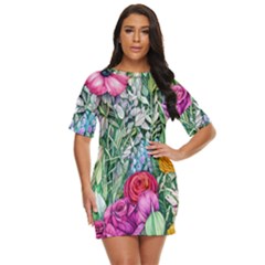 Cottagecore Tropical Flowers Just Threw It On Dress by GardenOfOphir