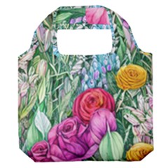 Cottagecore Tropical Flowers Premium Foldable Grocery Recycle Bag by GardenOfOphir