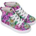 Tropical Flowers Pattern Kids  Hi-Top Skate Sneakers View3