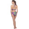 Tropical Flowers Pattern Halter Side Cut Swimsuit View2