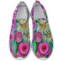 Tropical Flowers Pattern Men s Slip On Sneakers View1