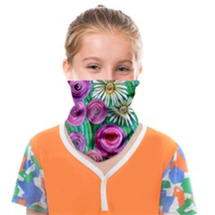 Tropical Flowers Pattern Face Covering Bandana (kids) by GardenOfOphir